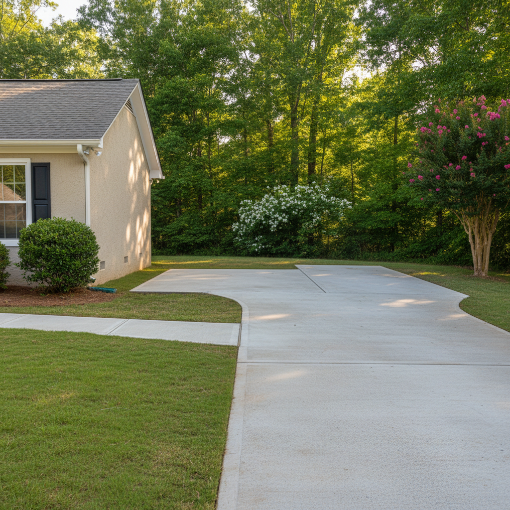 Completed concrete repair work at a residential property in Athens, GA
