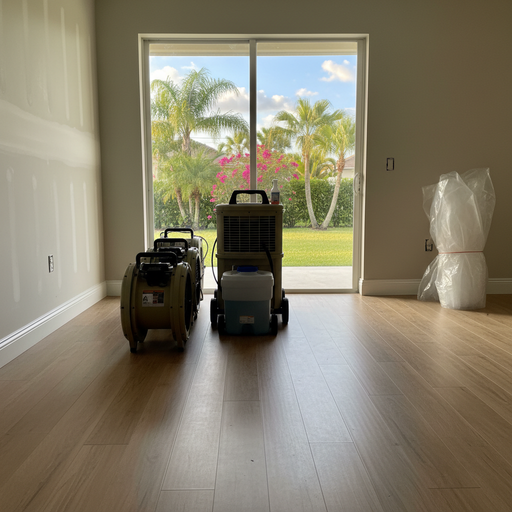 Completed structural drying work at a residential property in Miramar, FL