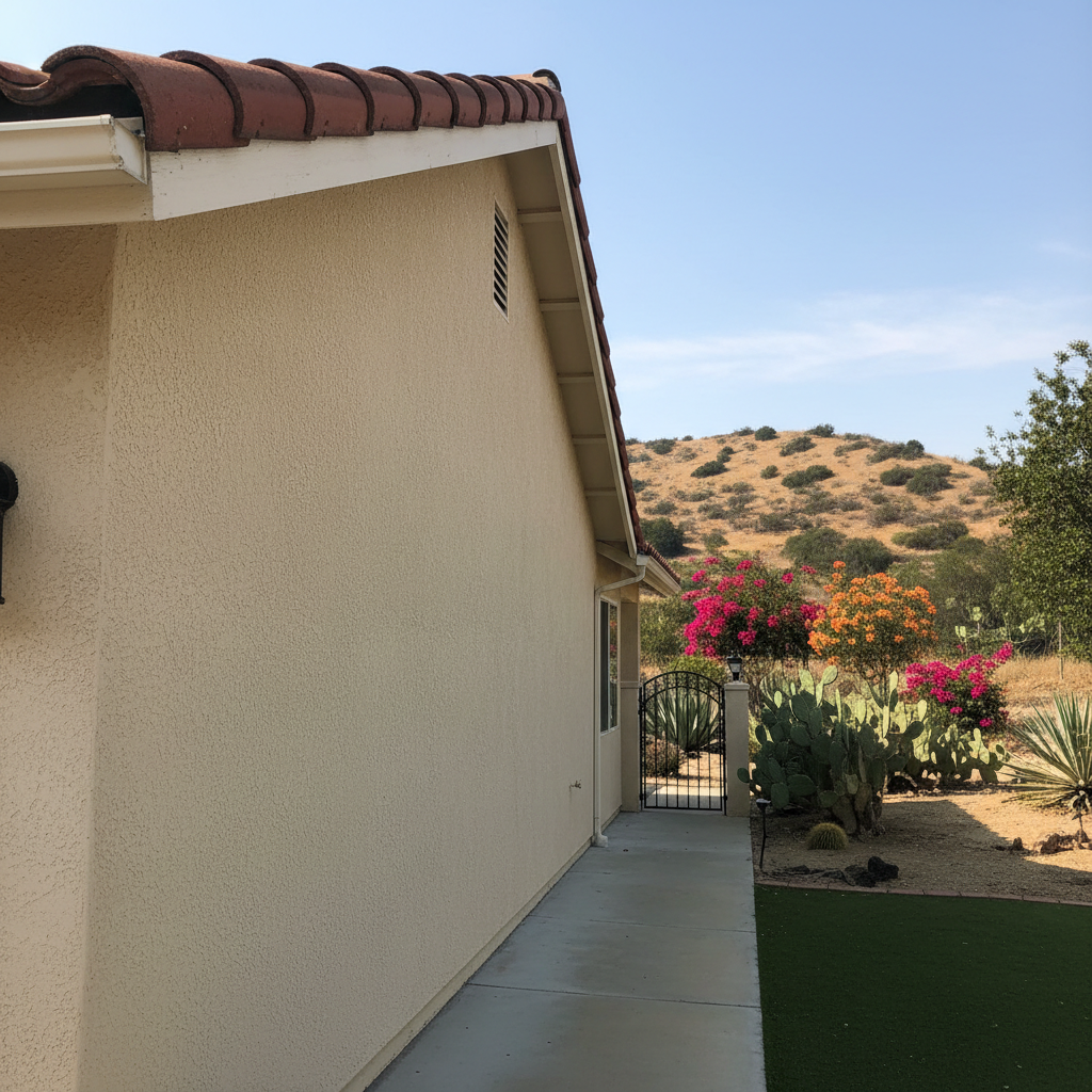 Completed stucco replacement work at a residential property in Escondido, CA