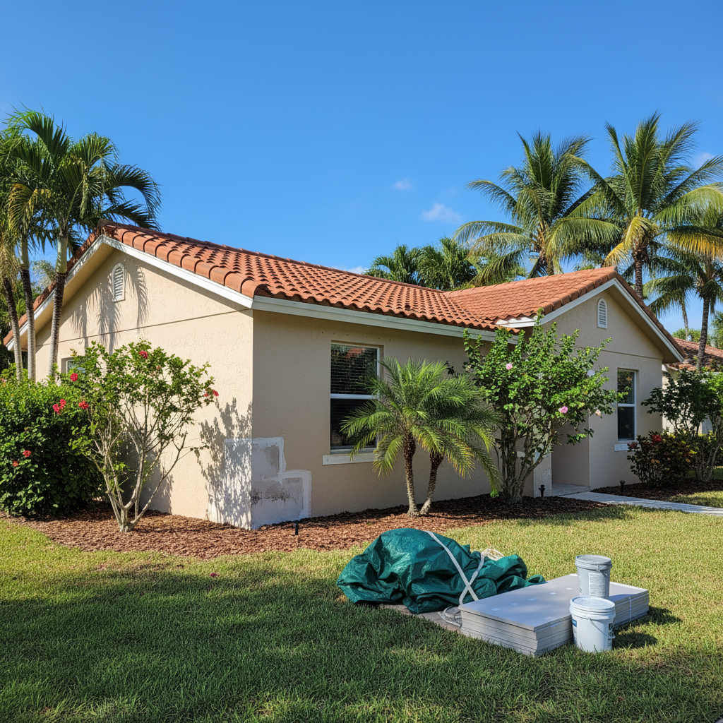 Completed water damage remediation work at a residential property in Hollywood, FL