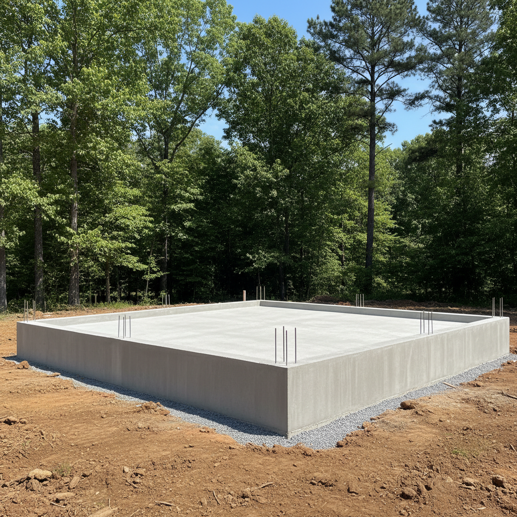 Completed concrete foundations work at a residential property in Athens, GA