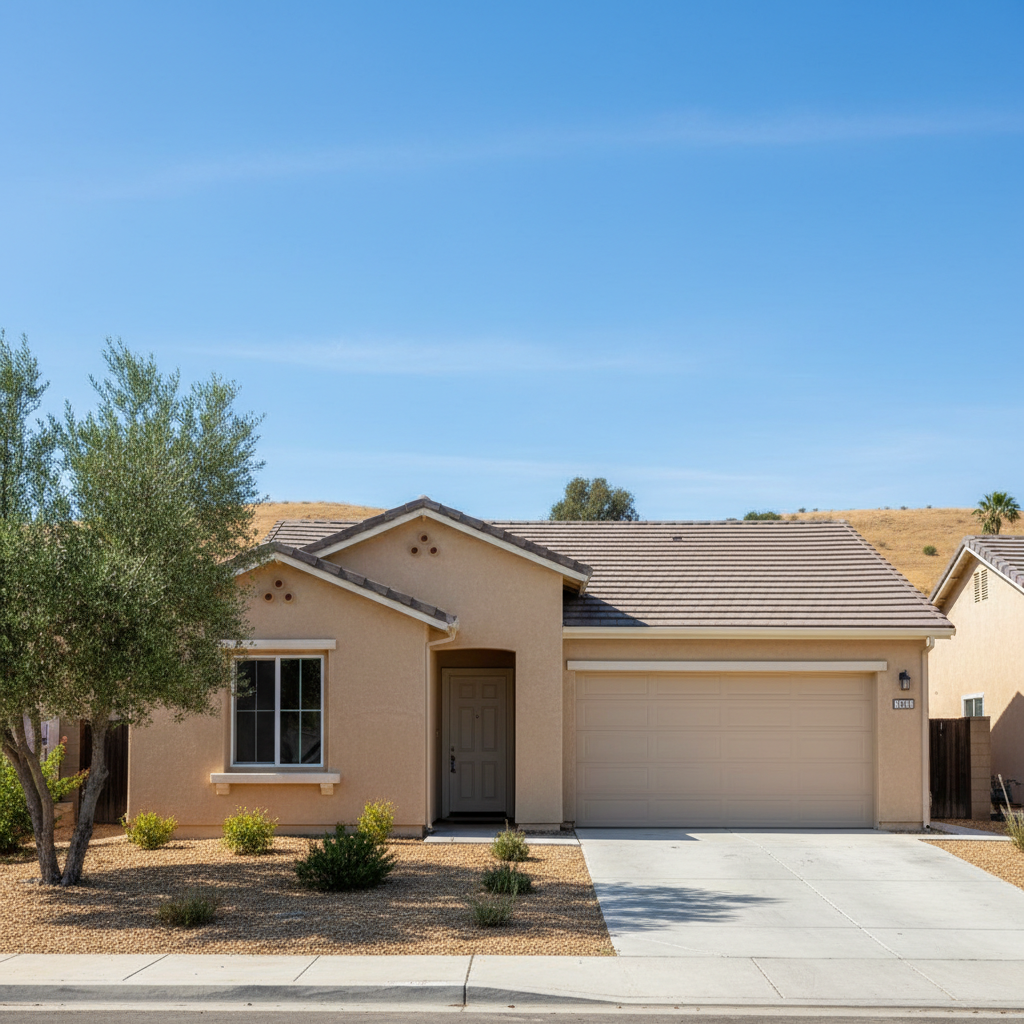 Completed stucco replacement work at a residential property in Clovis, CA