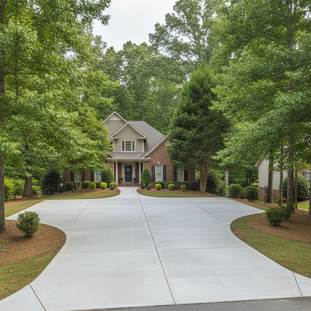 Completed concrete installation work at a residential property in Athens, GA