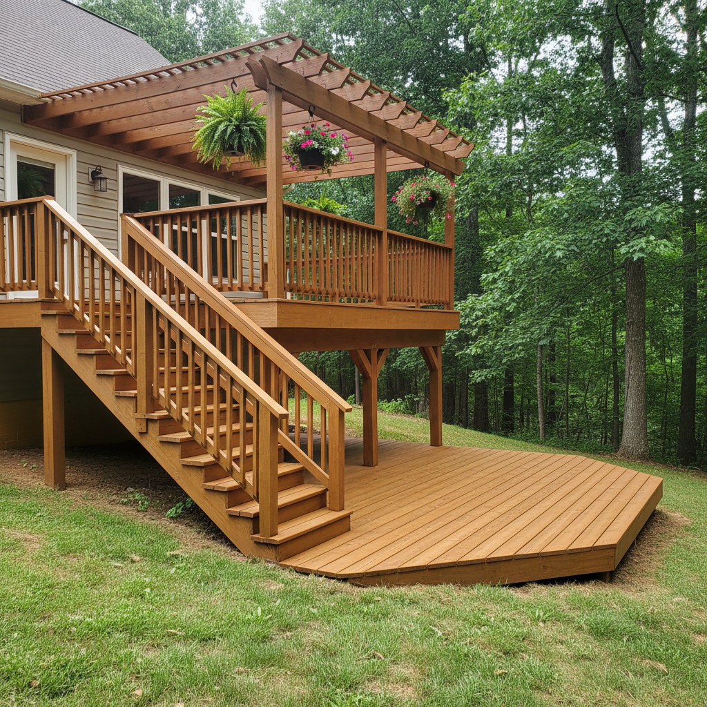 Completed deck painting & staining work at a residential property in Ringgold, GA