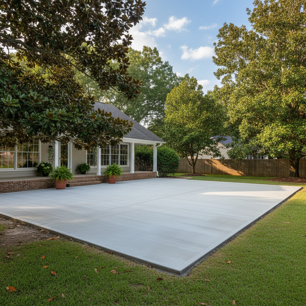 Completed concrete flatwork work at a residential property in Jesup, GA