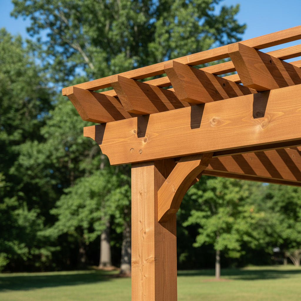 Completed pergola construction work at a residential property in Ringgold, GA