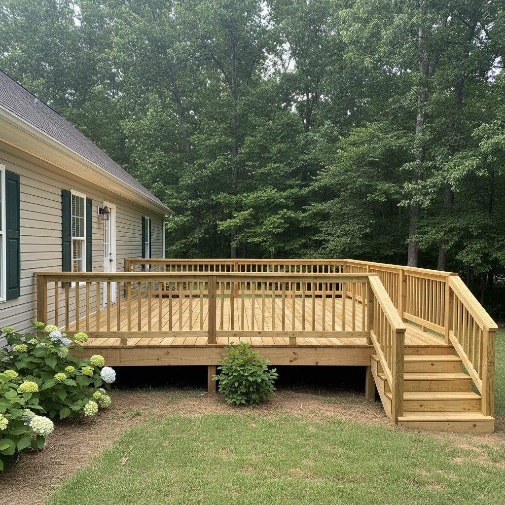 Completed deck repair work at a residential property in Warner Robins, GA