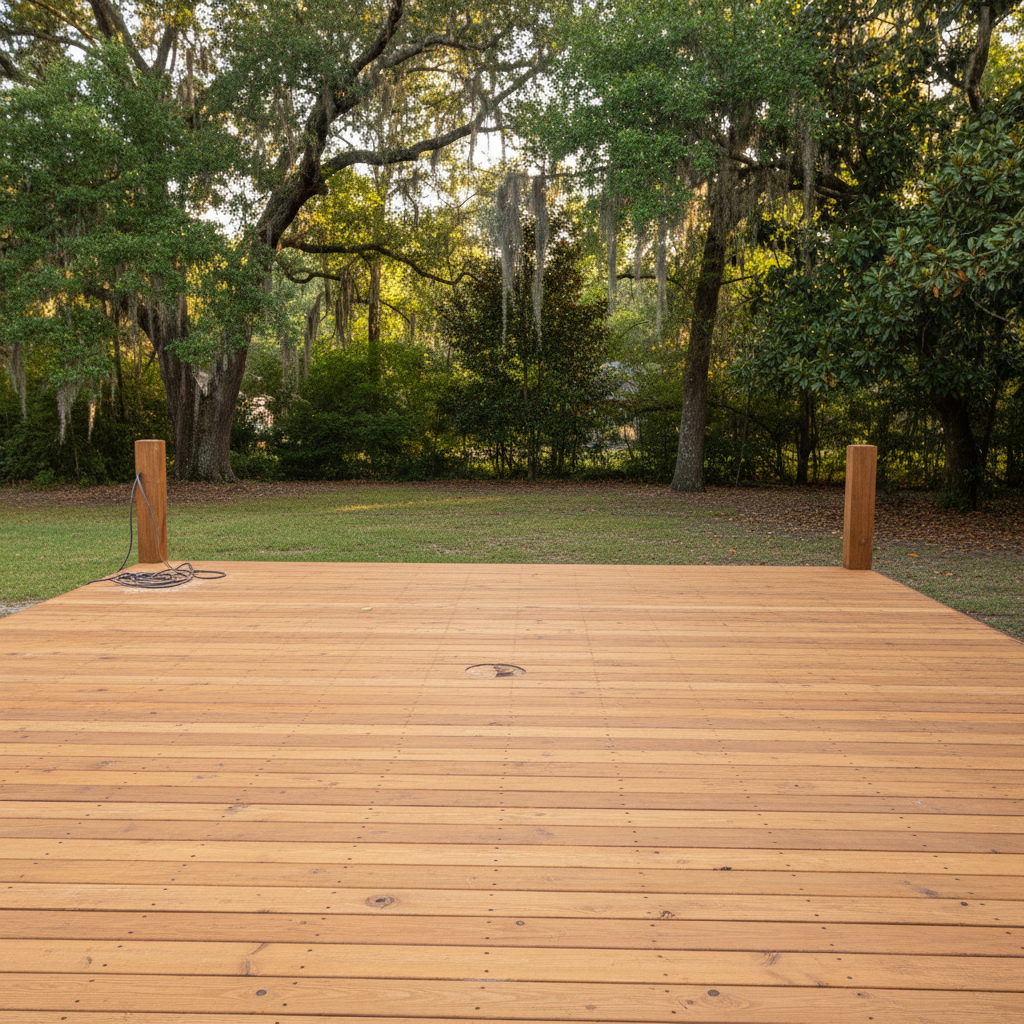 Completed deck repair work at a residential property in Savannah, GA