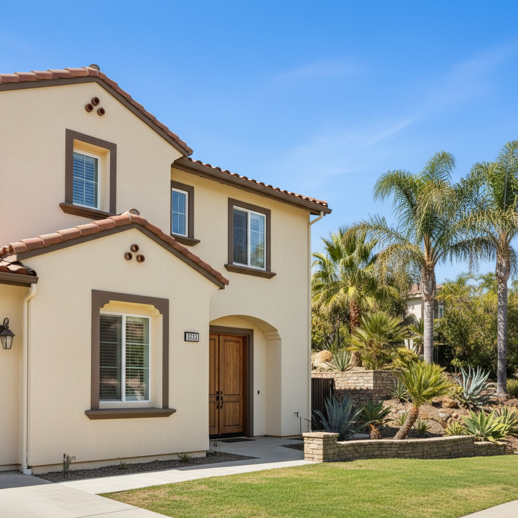 Completed eifs installation work at a residential property in San Diego, CA