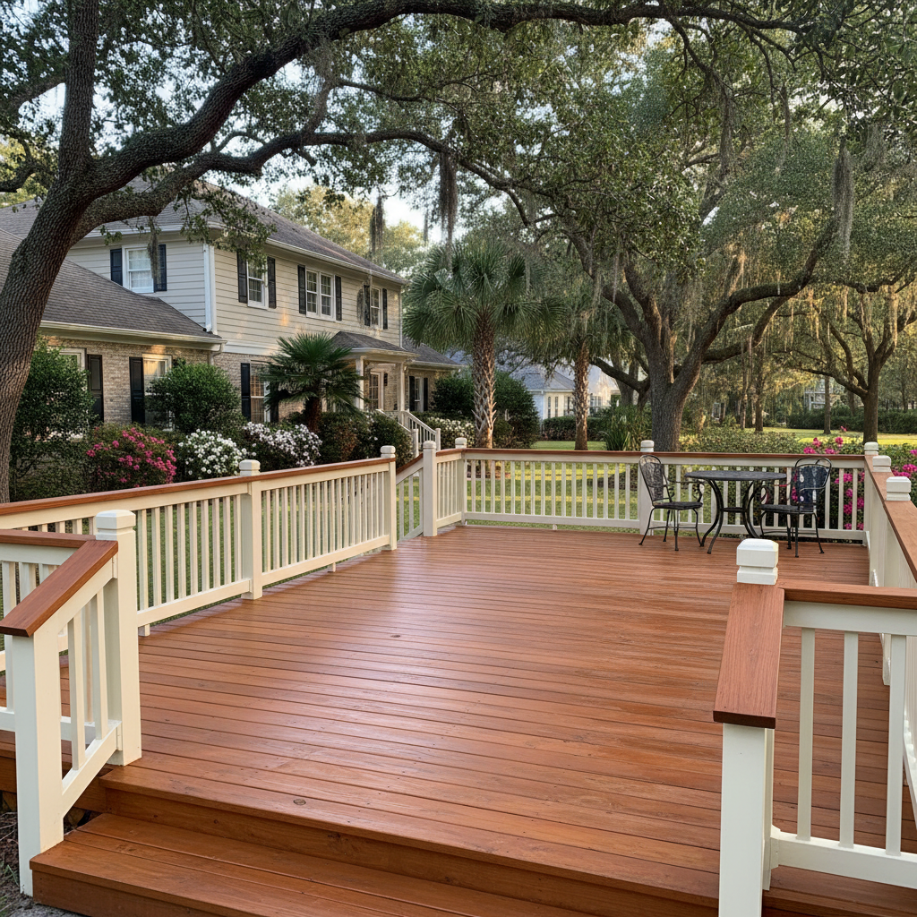 Completed deck painting & staining work at a residential property in Savannah, GA