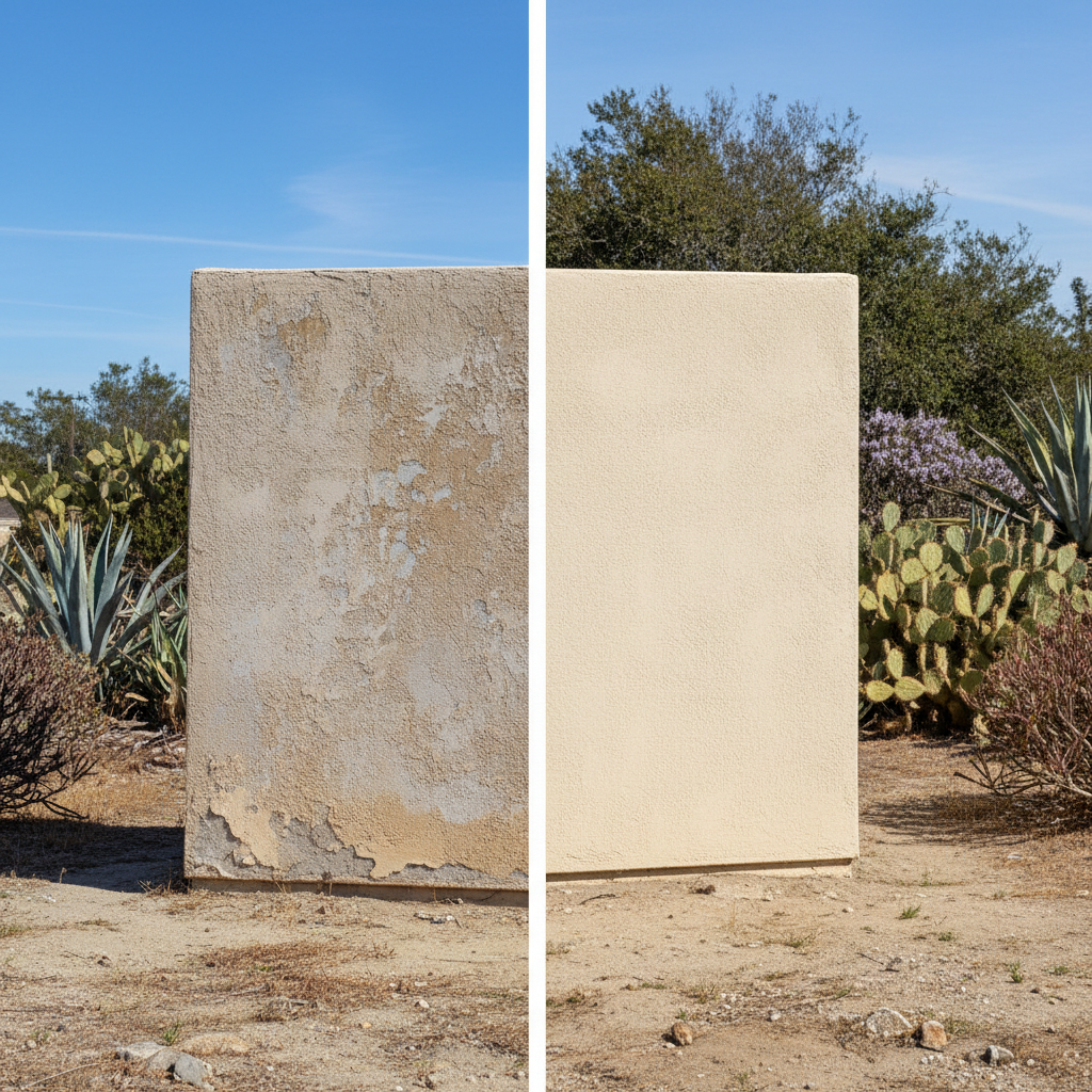 Completed stucco removal work at a residential property in Escondido, CA