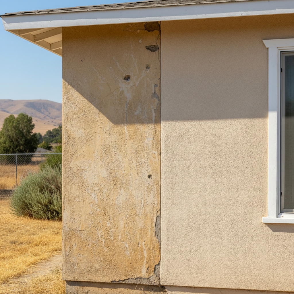 Completed residential stucco work at a residential property in Fairfield, CA