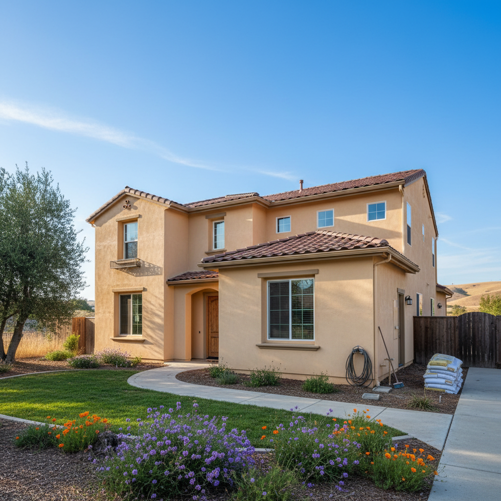 Completed stucco redashing work at a residential property in Stockton, CA