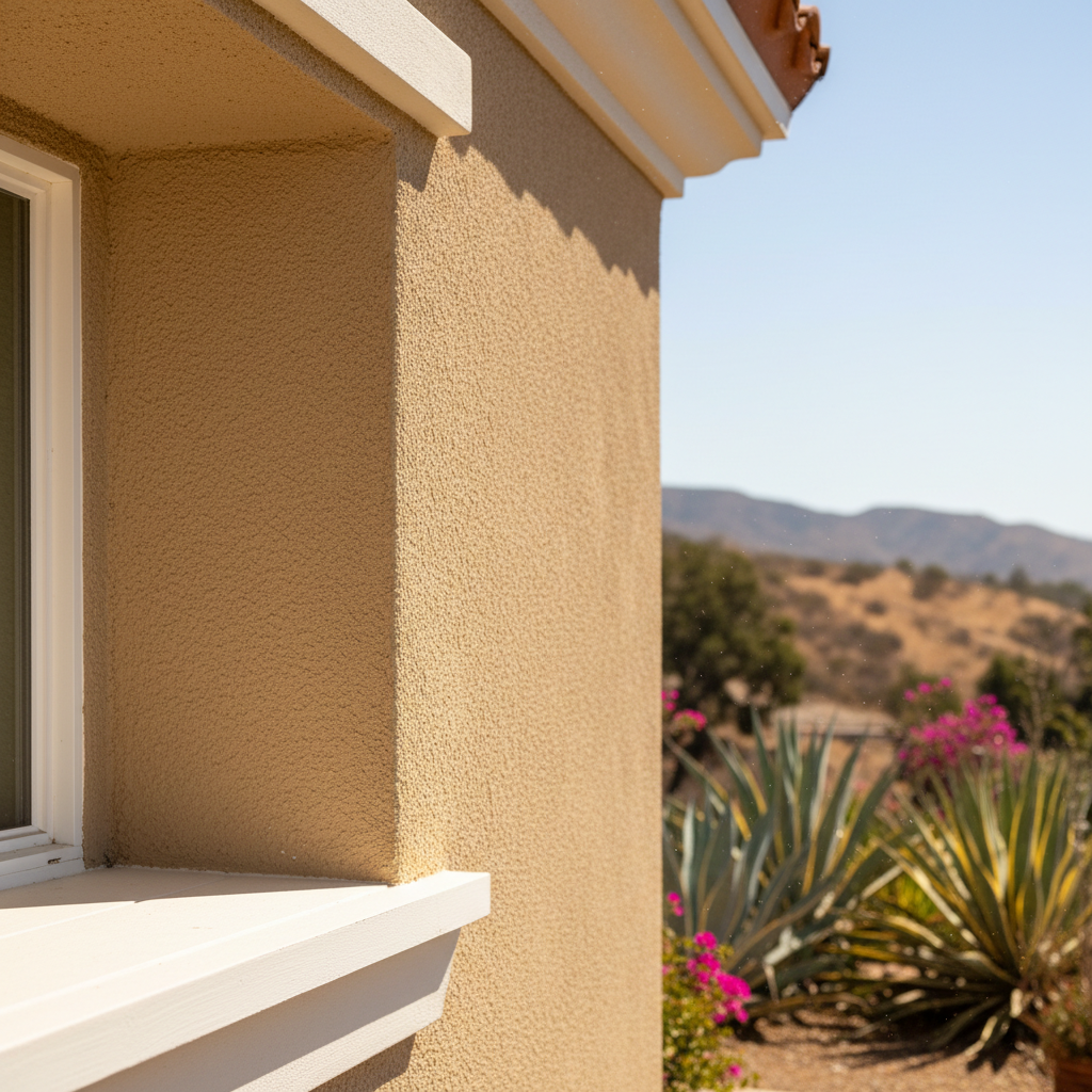Completed residential stucco work at a residential property in San Diego, CA