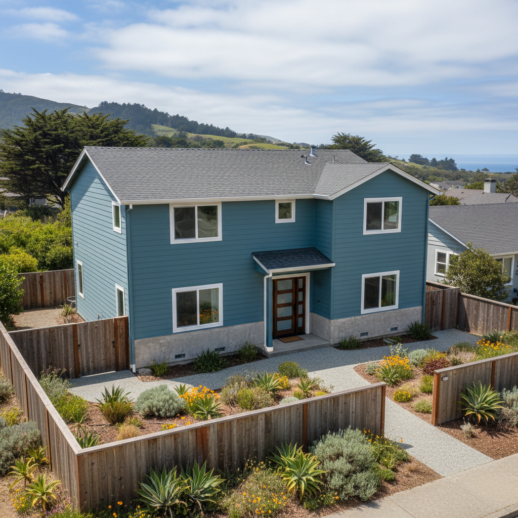Completed stucco removal work at a residential property in Pacifica, CA