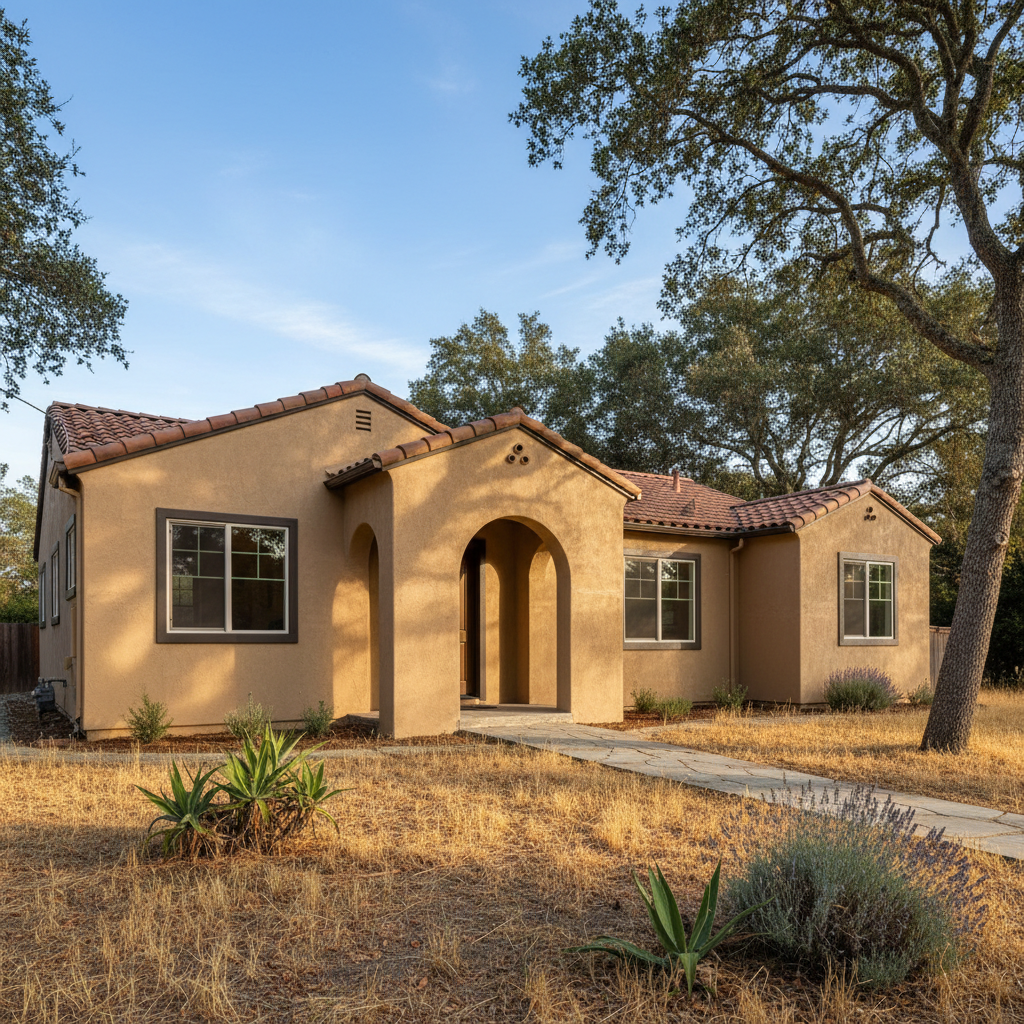Completed residential stucco work at a residential property in Santa Rosa, CA