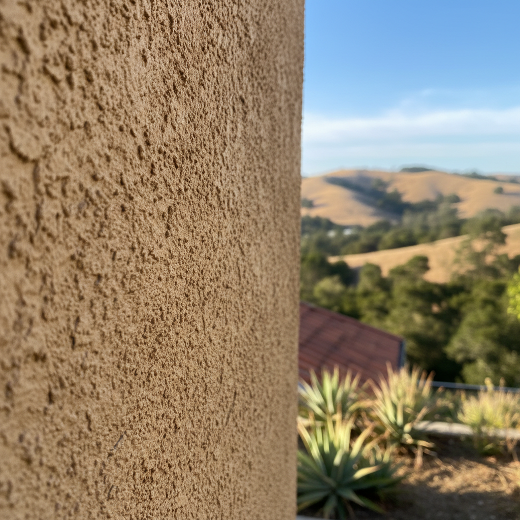 Completed residential stucco work at a residential property in Los Gatos, CA