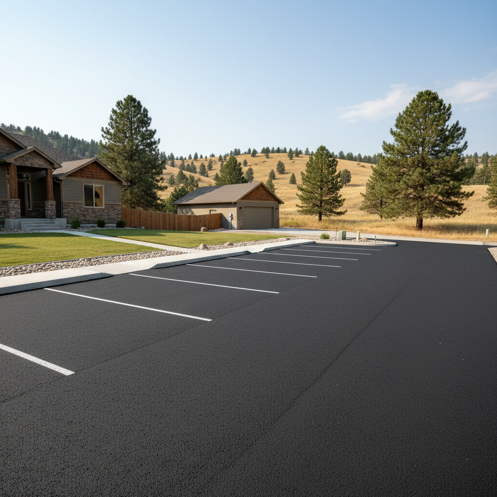 Completed parking lot paving work at a residential property in Boise, ID
