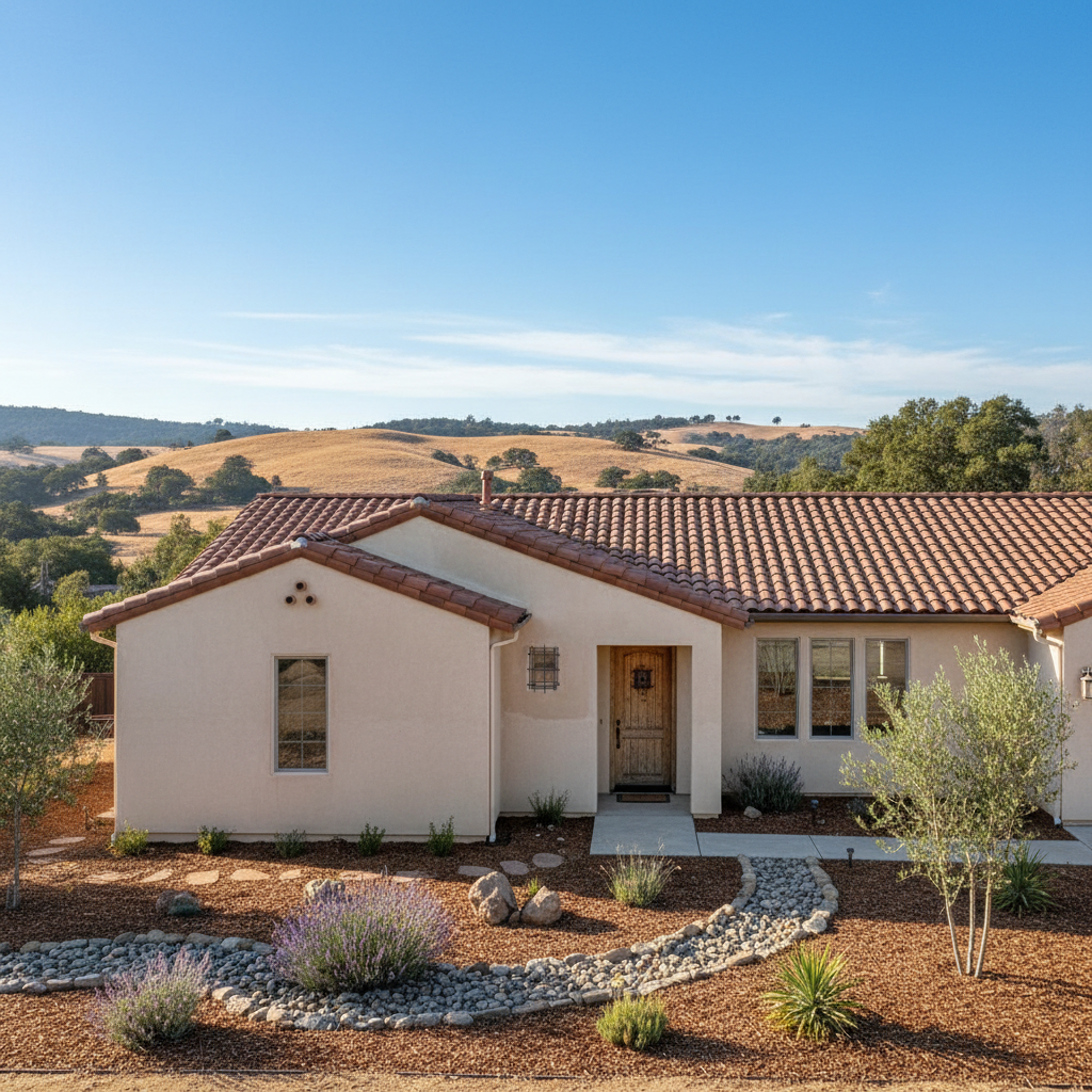 Completed stucco repair work at a residential property in Santa Rosa, CA