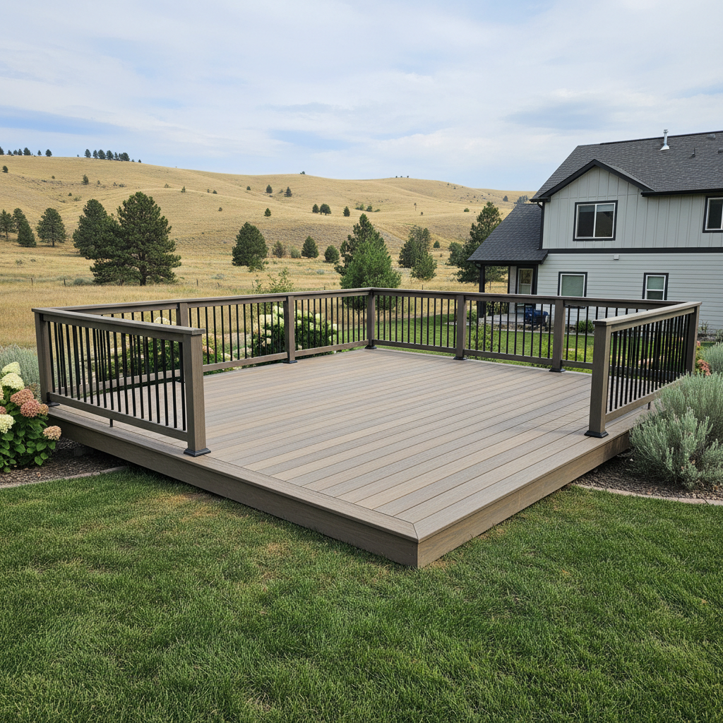 Completed trex decks work at a residential property in Boise, ID