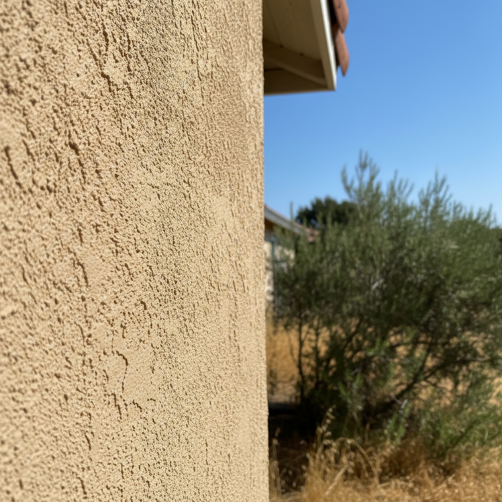 Completed stucco repair work at a residential property in Stockton, CA