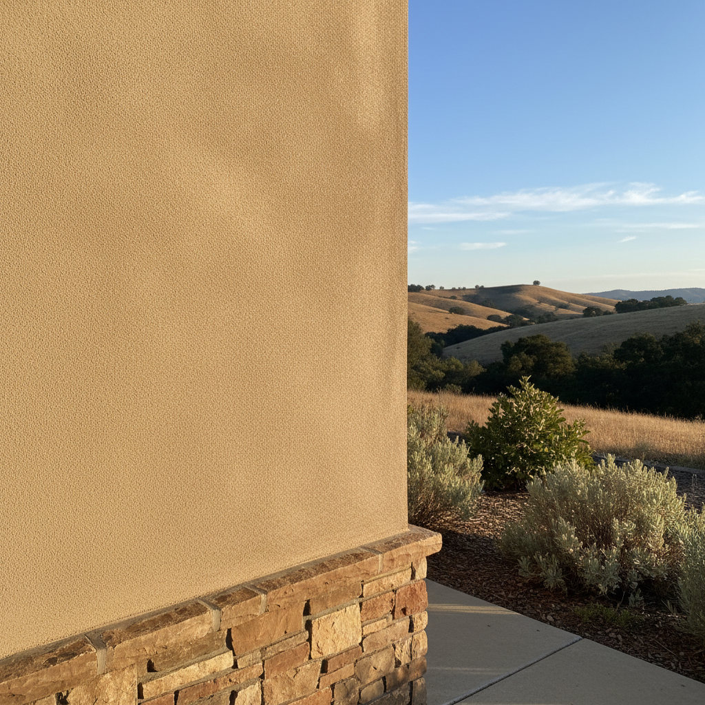 Completed stucco installation work at a residential property in Hollister, CA