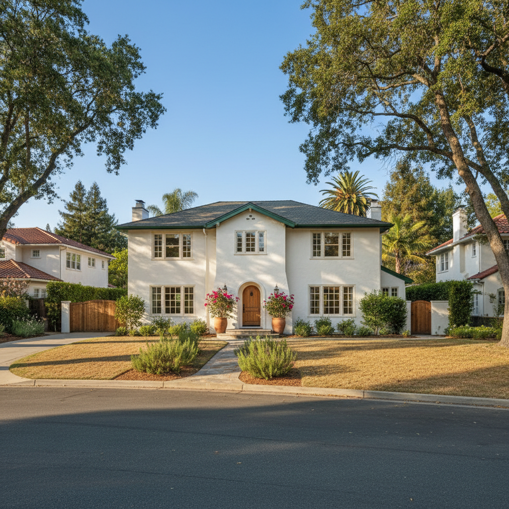 Completed stucco replacement work at a residential property in Atherton, CA