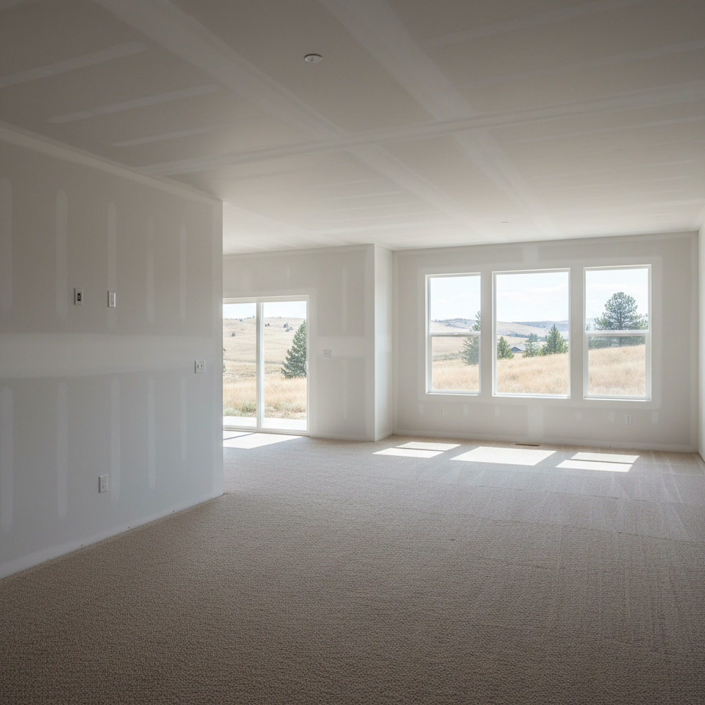Completed drywall hanging work at a residential property in Boise, ID