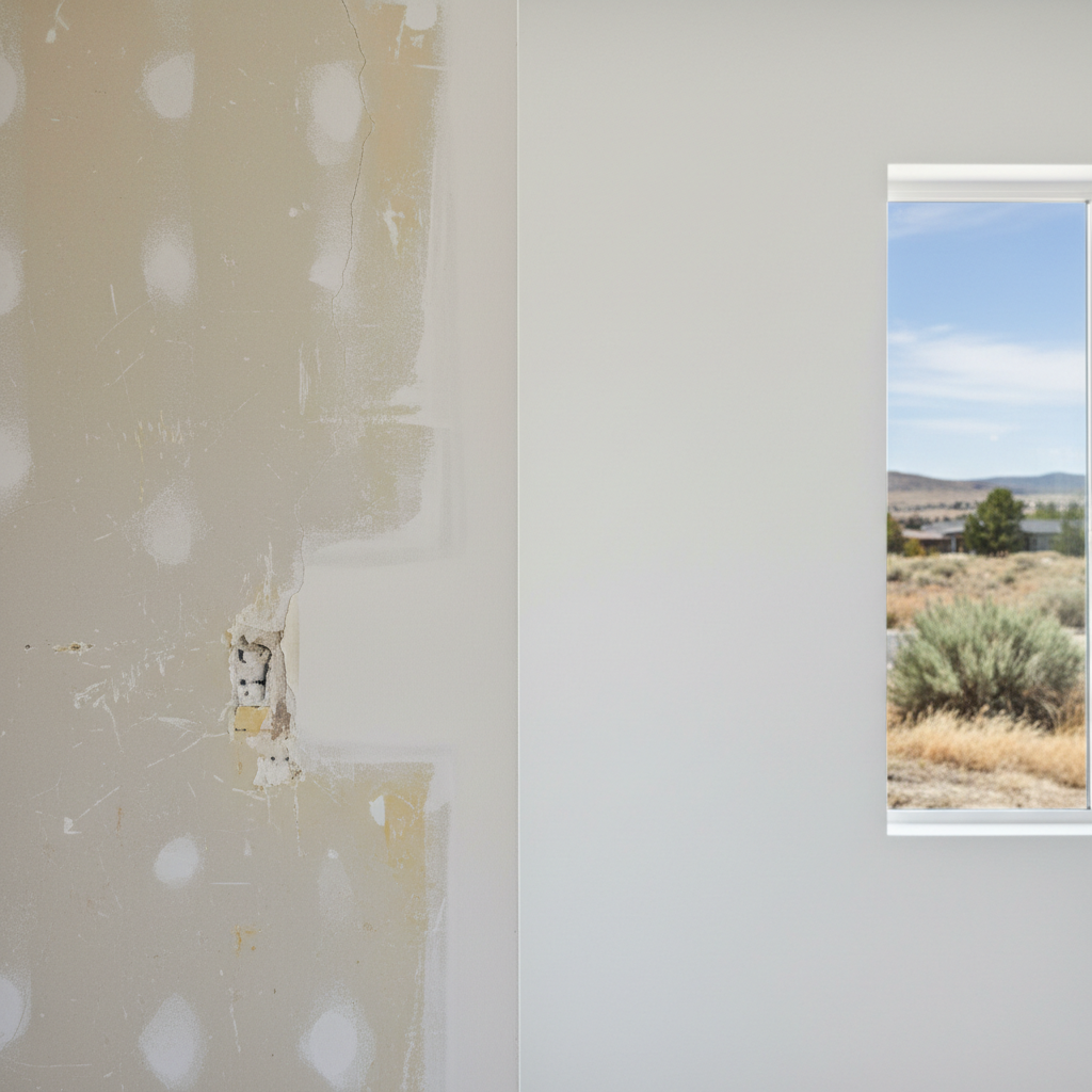 Completed drywall installation work at a residential property in Boise, ID