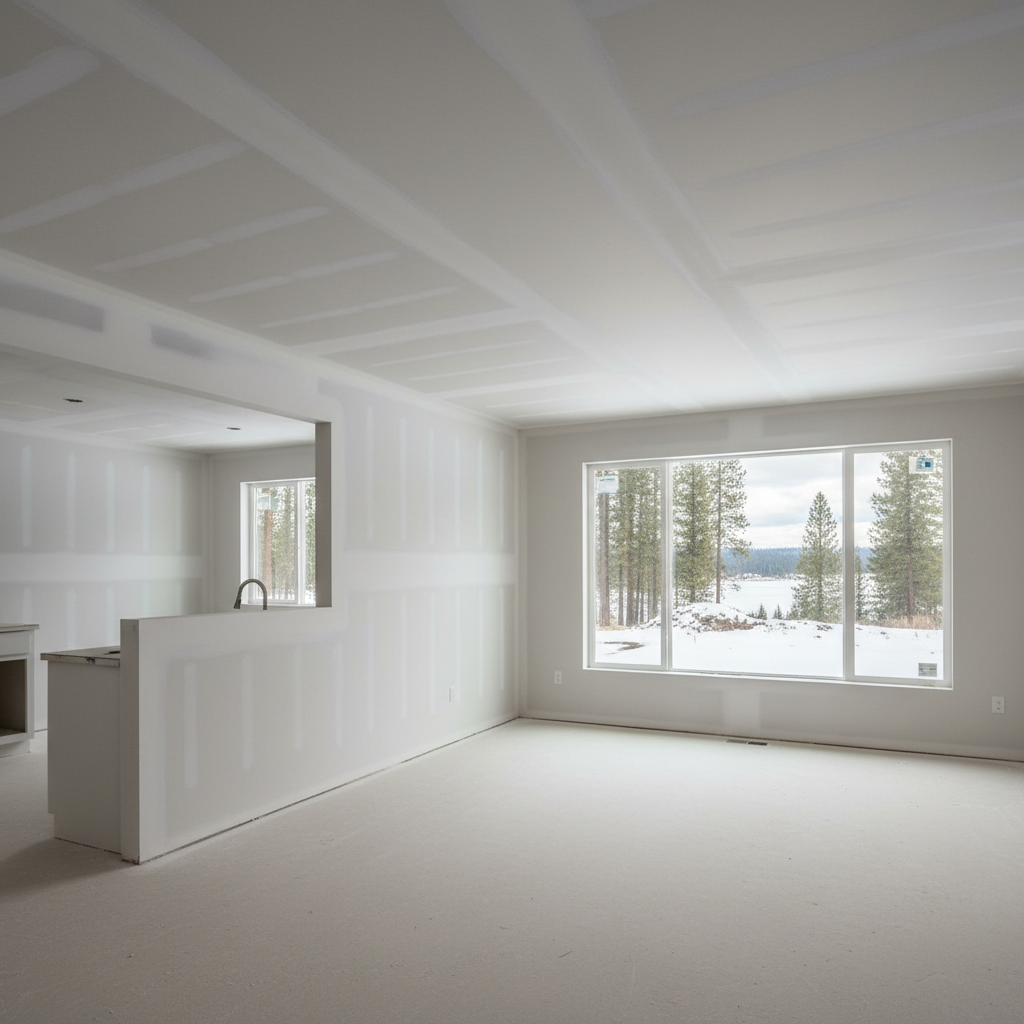 Completed drywall hanging work at a residential property in McCall, ID