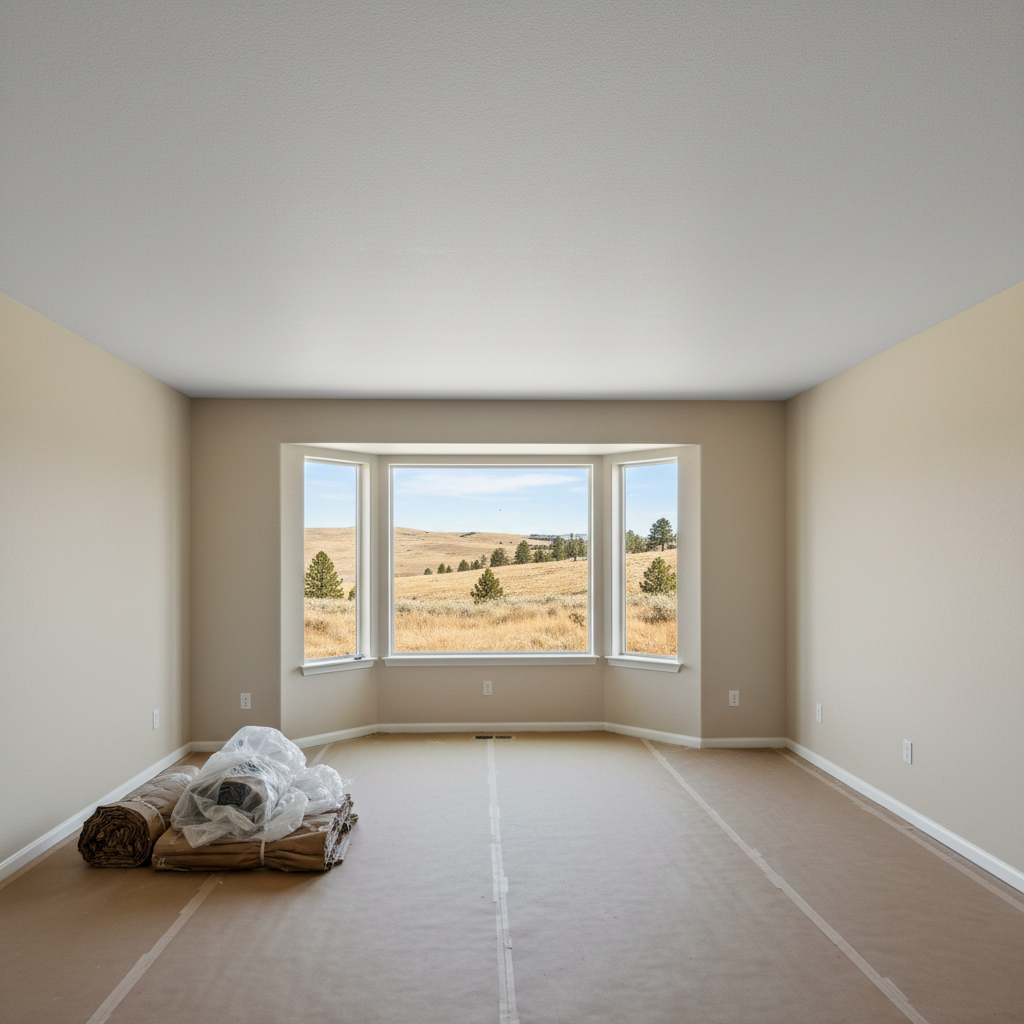 Completed popcorn ceiling removal work at a residential property in Boise, ID