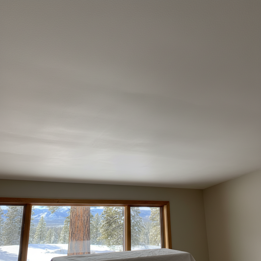 Completed popcorn ceiling removal work at a residential property in McCall, ID