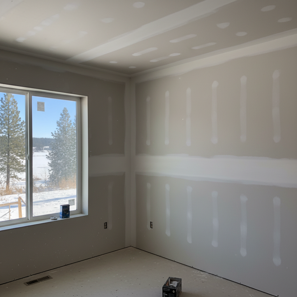 Completed drywall finishing work at a residential property in McCall, ID