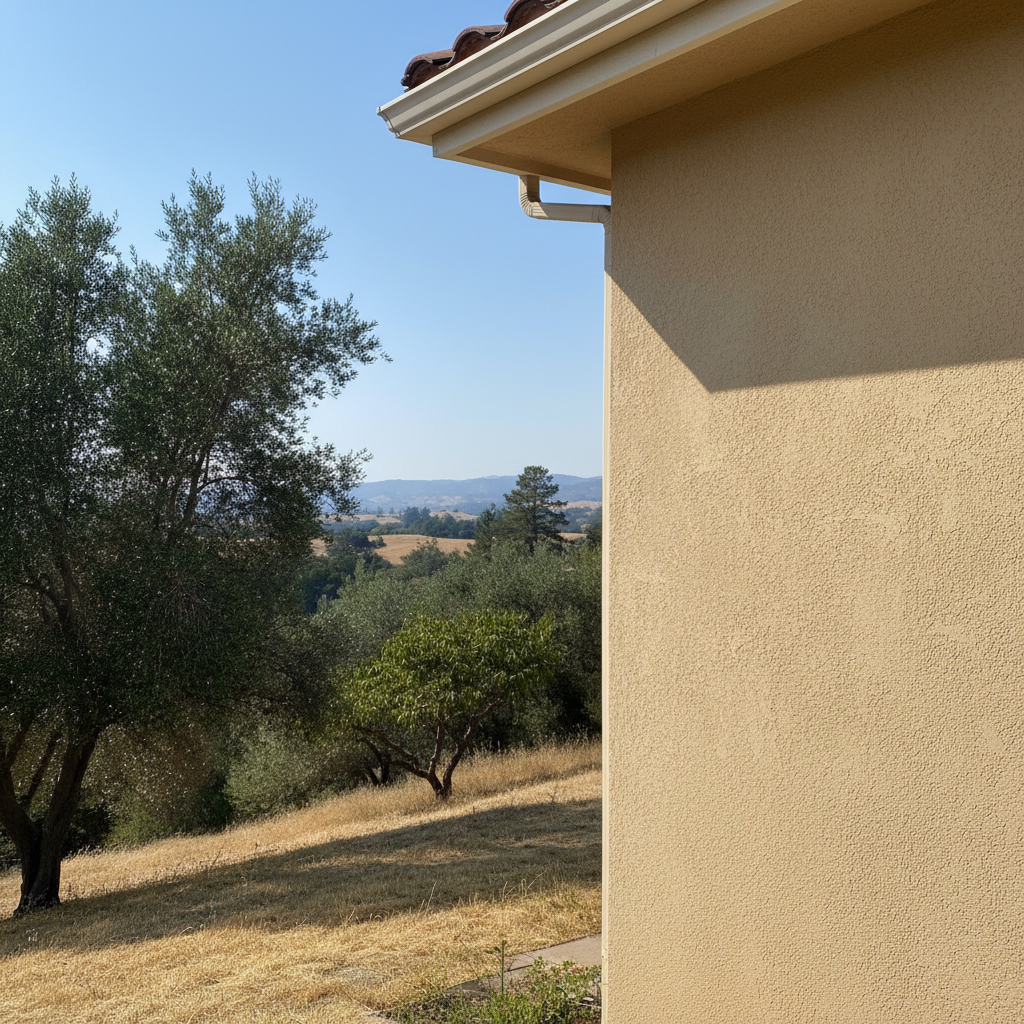 Completed stucco installation work at a residential property in Saratoga, CA