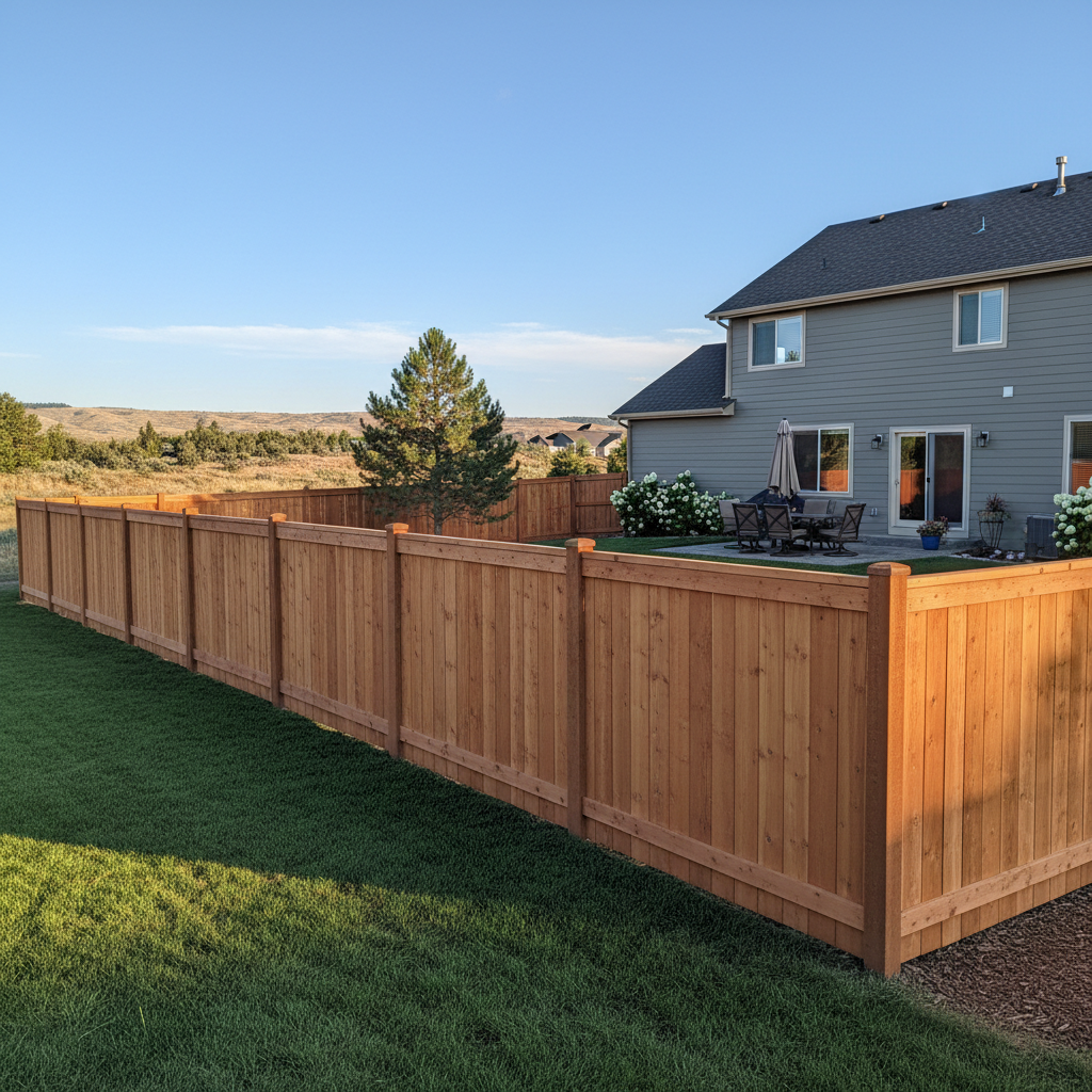 Completed privacy fence installation work at a residential property in Boise, ID