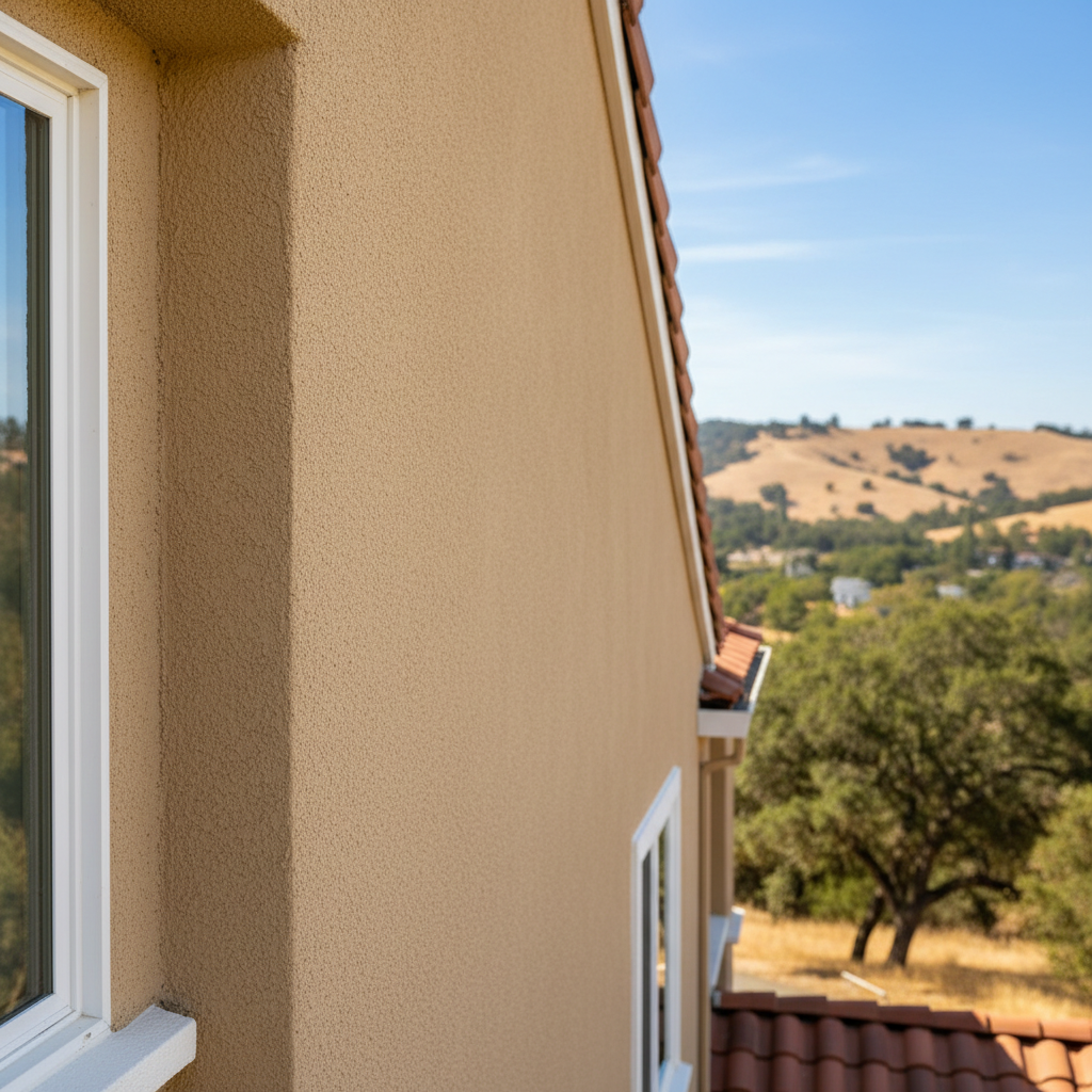 Completed residential stucco work at a residential property in Los Gatos, CA