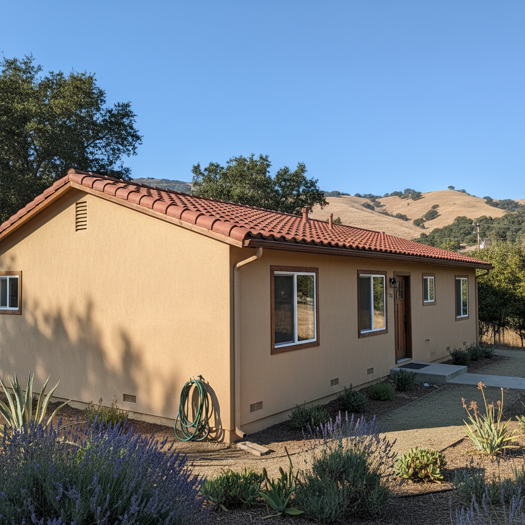 Completed stucco painting work at a residential property in Carmel Valley, CA