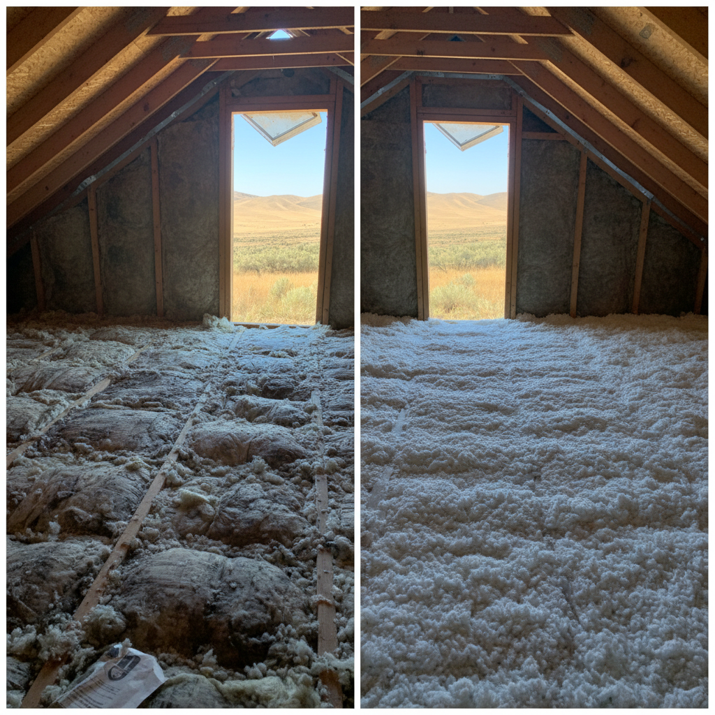 Completed blown-in insulation work at a residential property in Eagle, ID