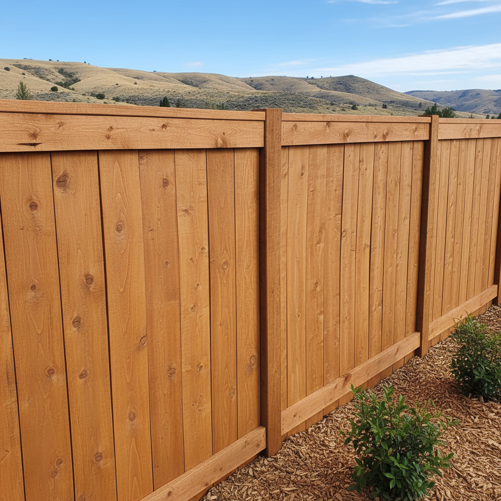Completed privacy fence installation work at a residential property in Boise, ID