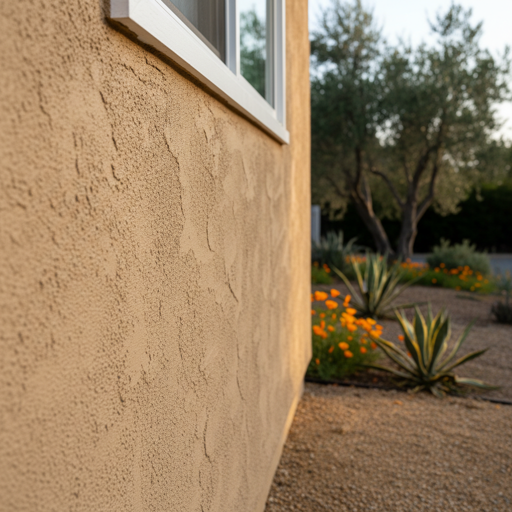 Completed residential stucco work at a residential property in Campbell, CA
