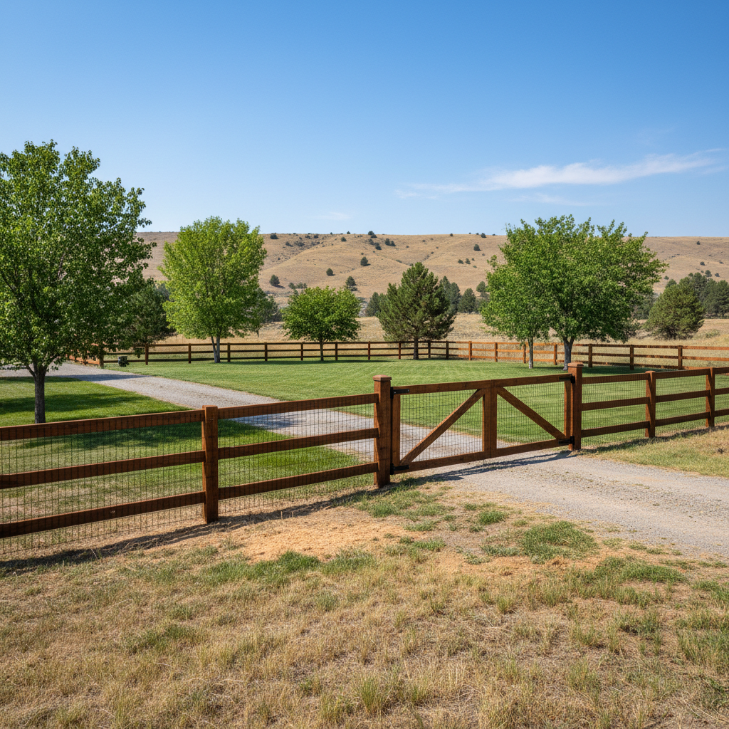 Completed farm fencing work at a residential property in Boise, ID
