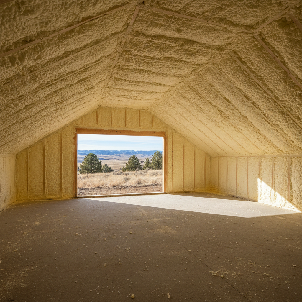 Completed closed cell spray foam work at a residential property in Eagle, ID