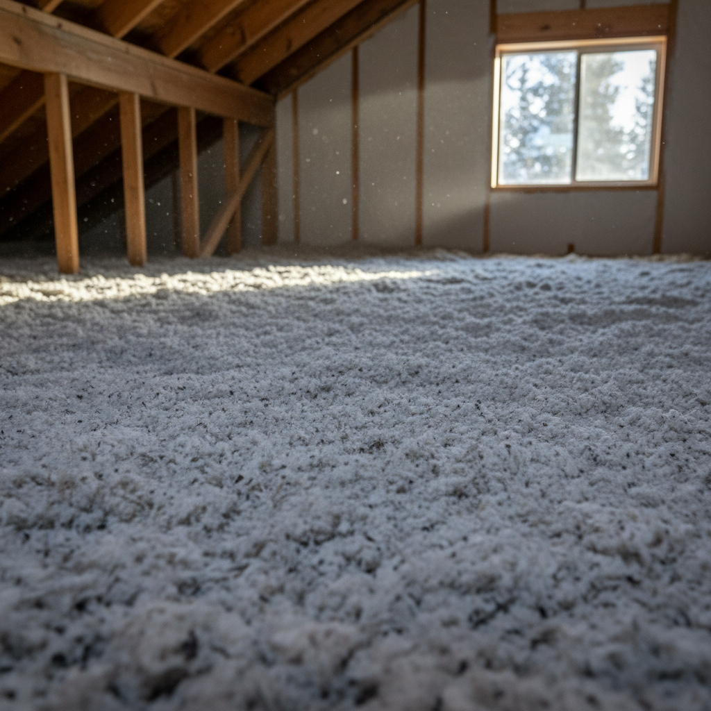 Completed blown-in insulation work at a residential property in McCall, ID
