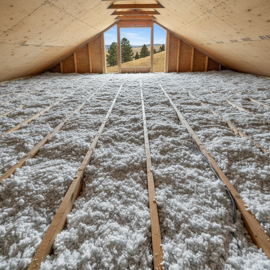 Completed attic insulation work at a residential property in Boise, ID