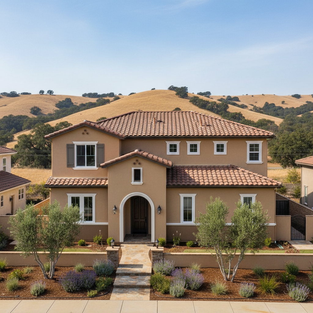 Completed stucco installation work at a residential property in Hollister, CA