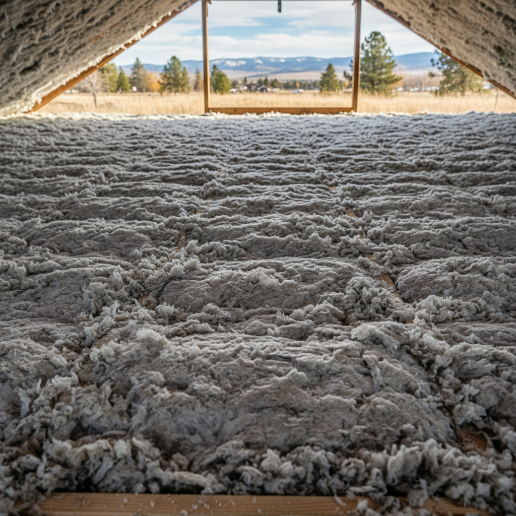 Completed attic insulation work at a residential property in Boise, ID
