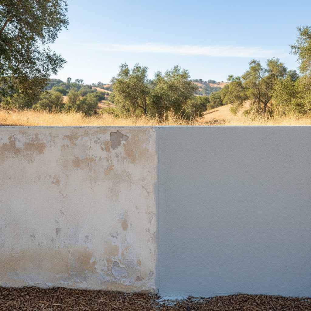 Completed stucco painting work at a residential property in Castro Valley, CA