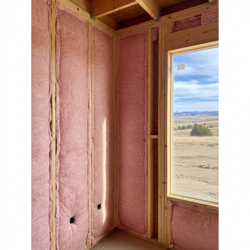 Completed batt insulation installation work at a residential property in Boise, ID