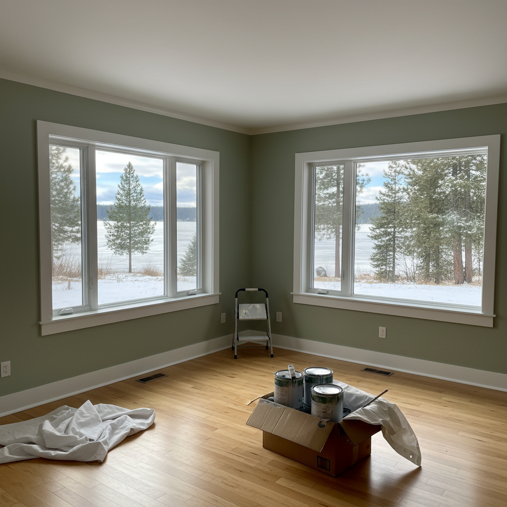 Completed interior painting work at a residential property in Coeur d'Alene, ID
