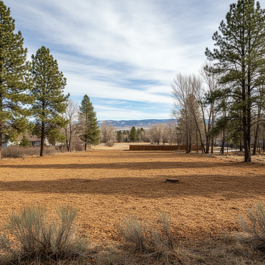 Completed land clearing work at a residential property in Meridian, ID